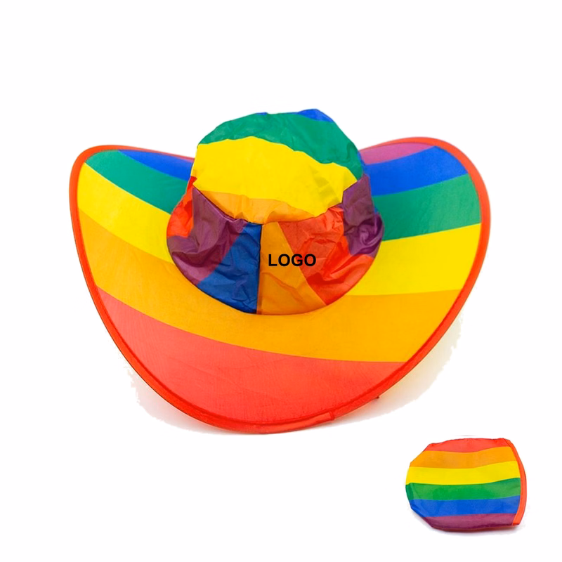 Rainbow Foldable Cowboy Hat (direct import)
