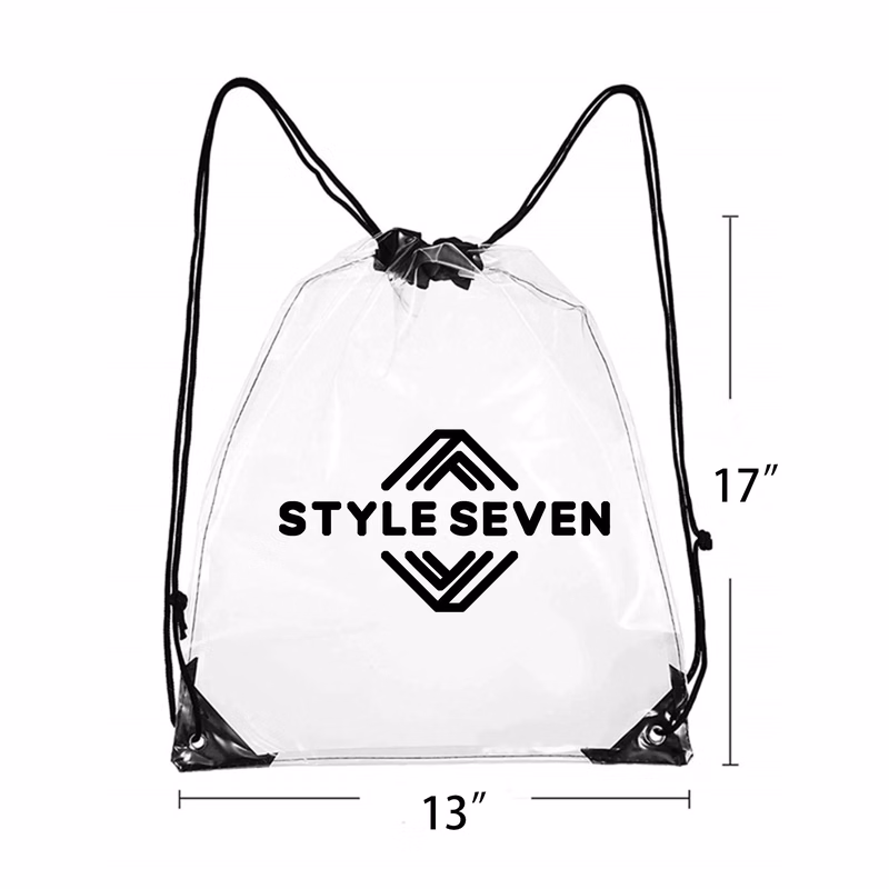Easy To Inspect Transparent Drawstring Waterproof Bag