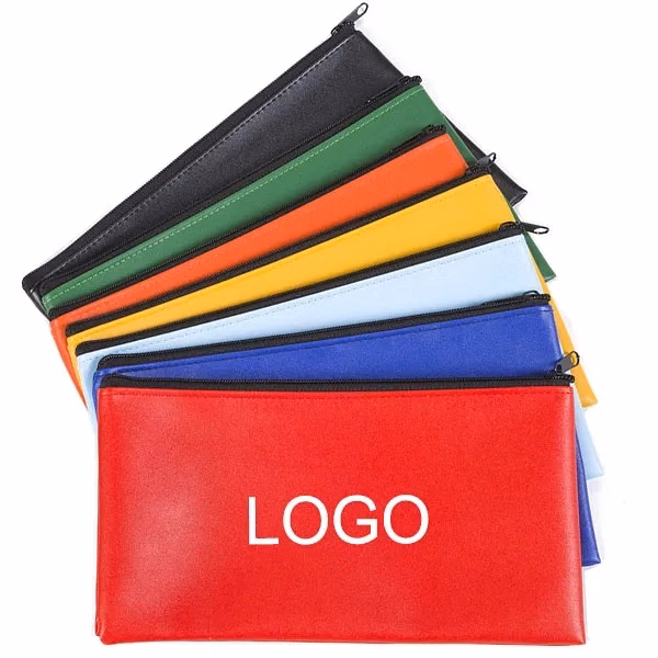 Zipper PU Leather Bank Deposit Bag