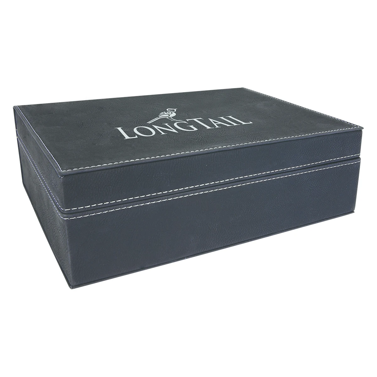 10 1/4" x 7 1/2" Black/Silver Leatherette Premium Gift Box 1