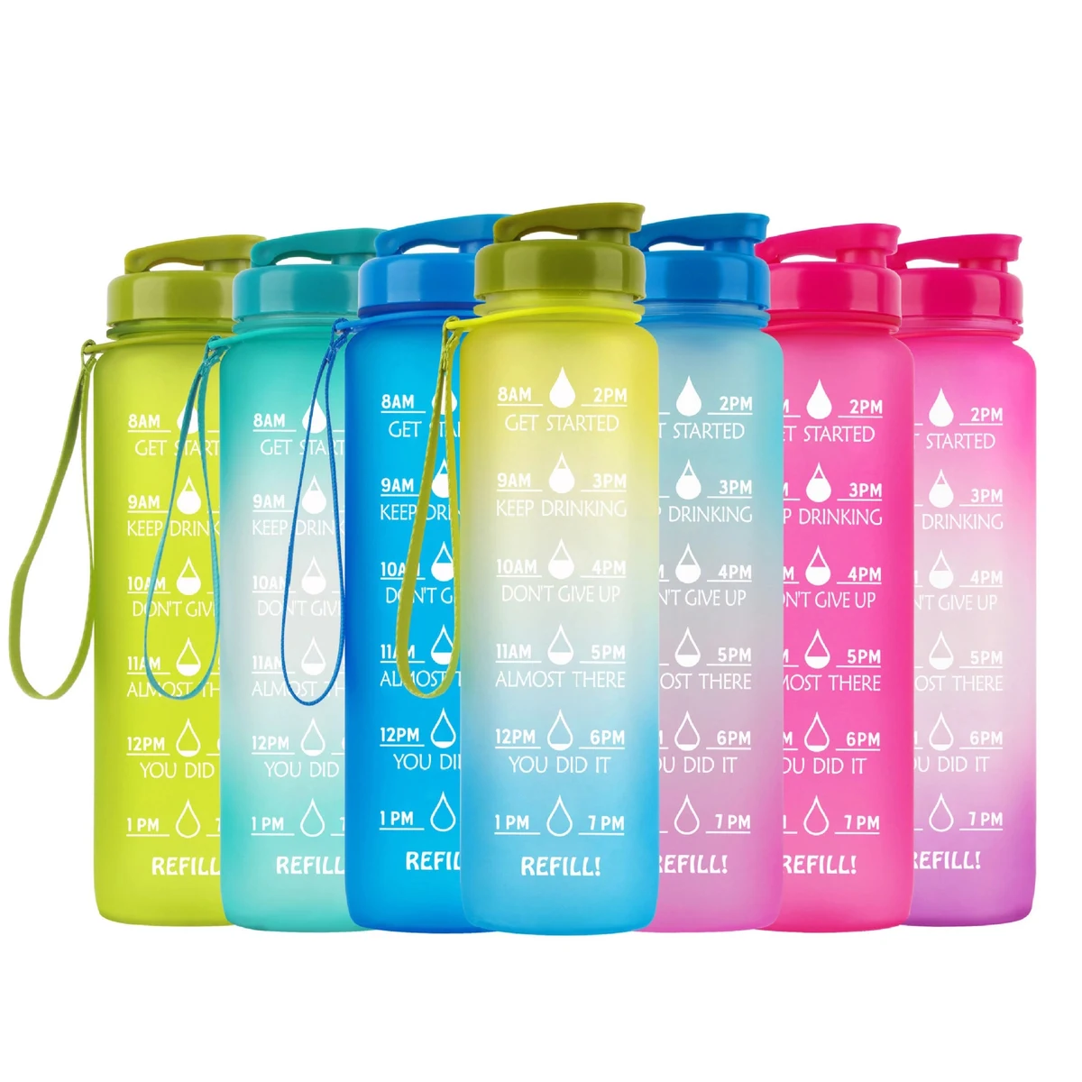 32 Oz Water Bottle with Motivational Time Reminder 1