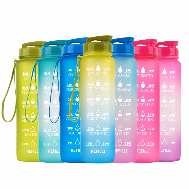 32 Oz Water Bottle with Motivational Time Reminder
