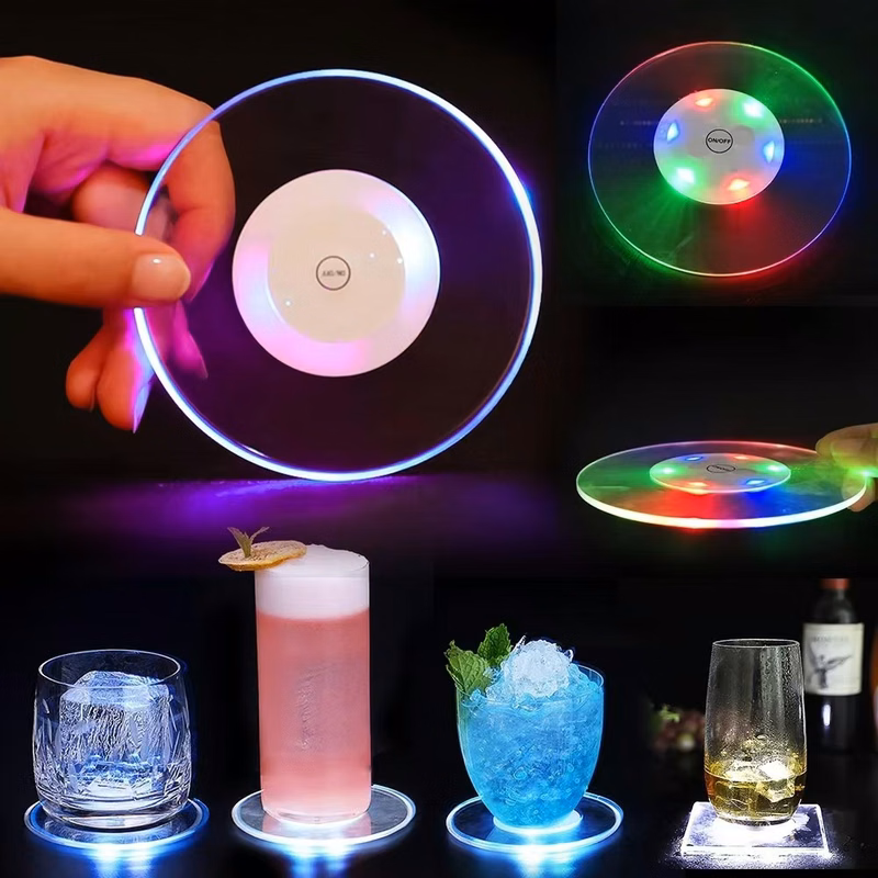 Led Luminous Round Coaster Cup Mat