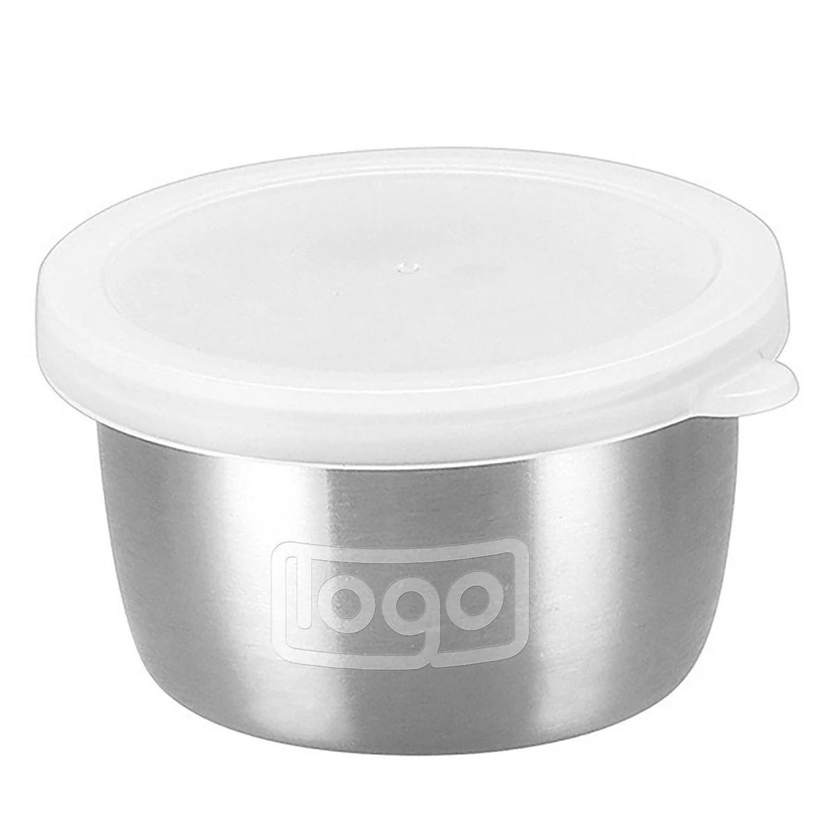 2Oz Stainless Steel Sauce Cup W/ Plastic Lid 1