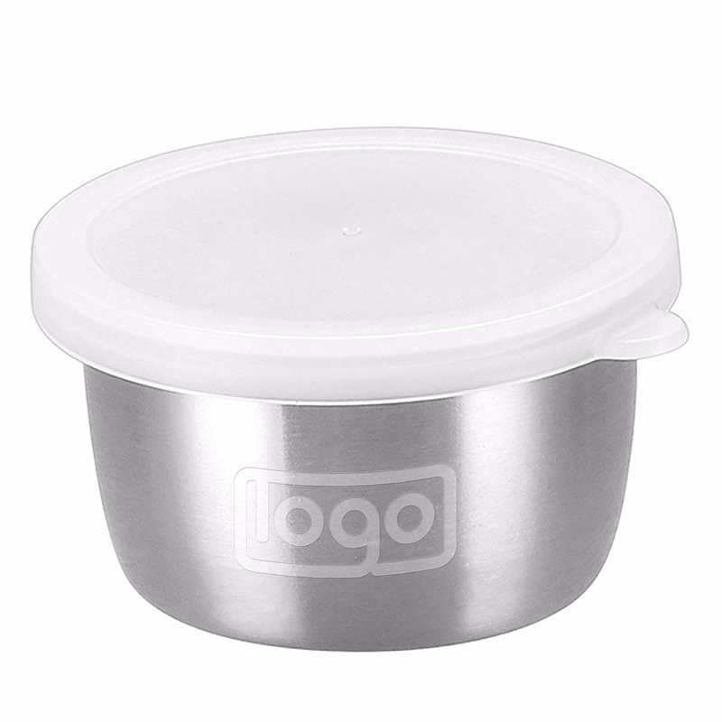 2Oz Stainless Steel Sauce Cup W/ Plastic Lid