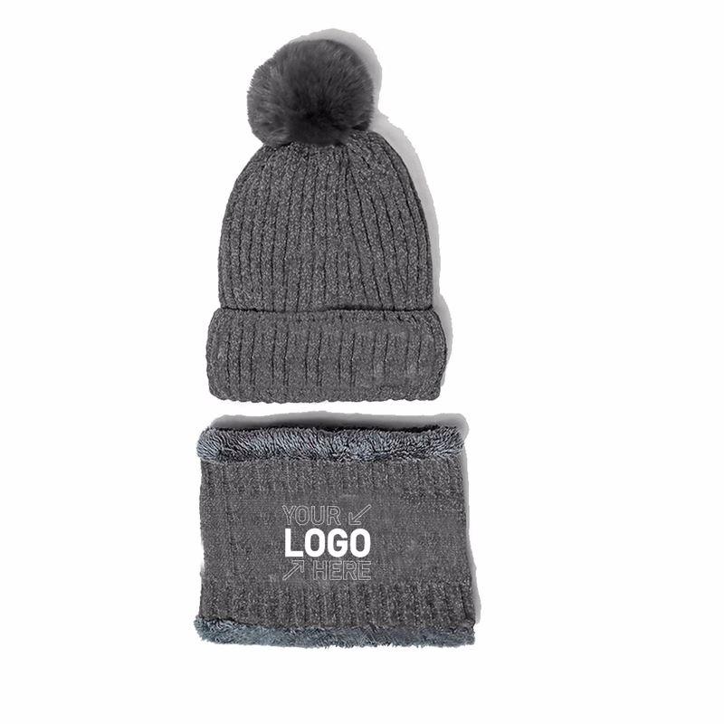 Two-piece fleece warm ear hat and scarf set