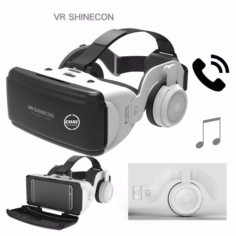 3D VR Virtual Reality Headset with Wireless Headphones