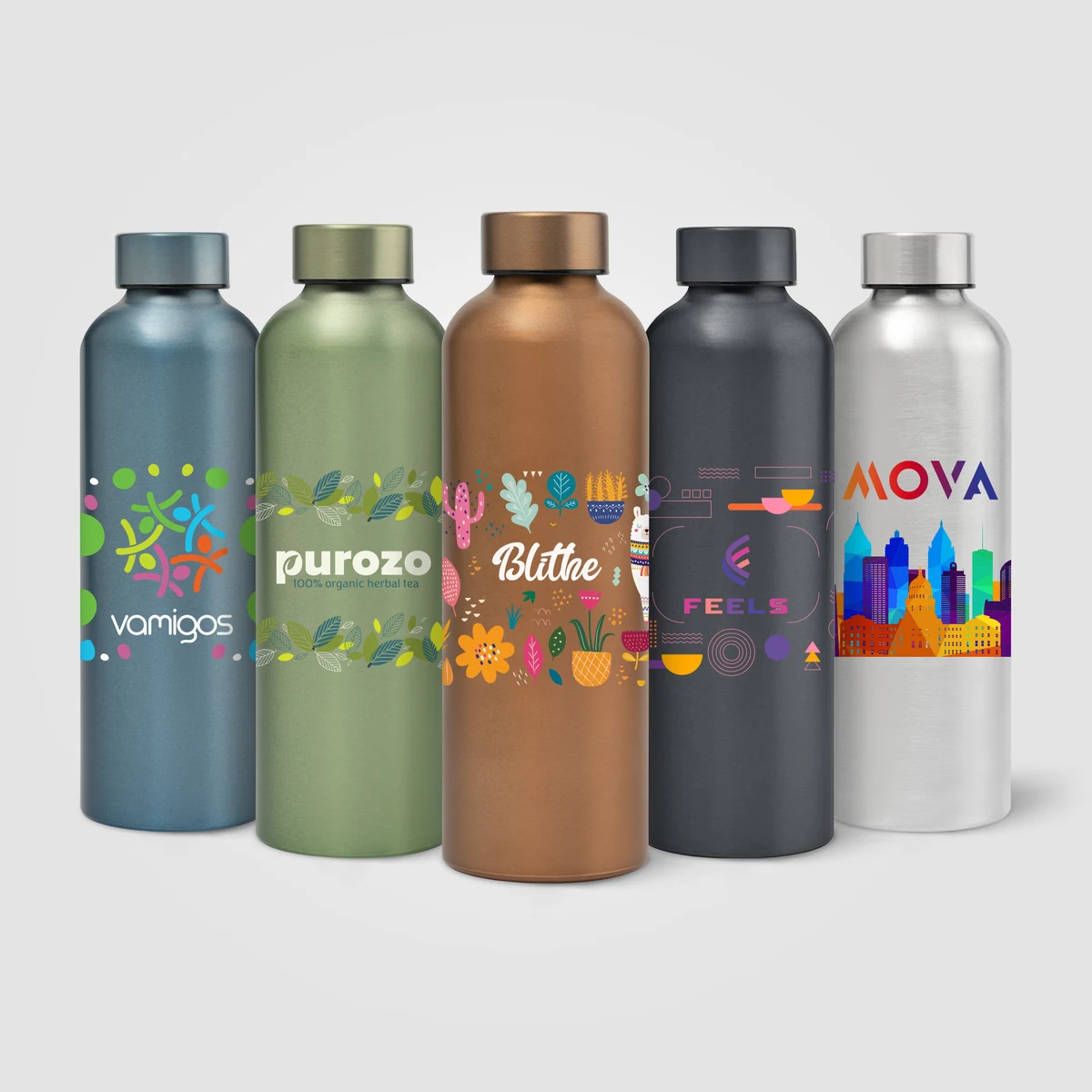 Astrid Recycled Stainless Steel Metallic Bottle - 24 oz., custom water bottle with logo imprint 1