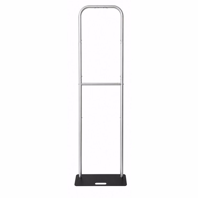 2'W x 90"H EuroFit Banner Hardware Only, Frame with Steel Base and Carry Case. Graphics not included