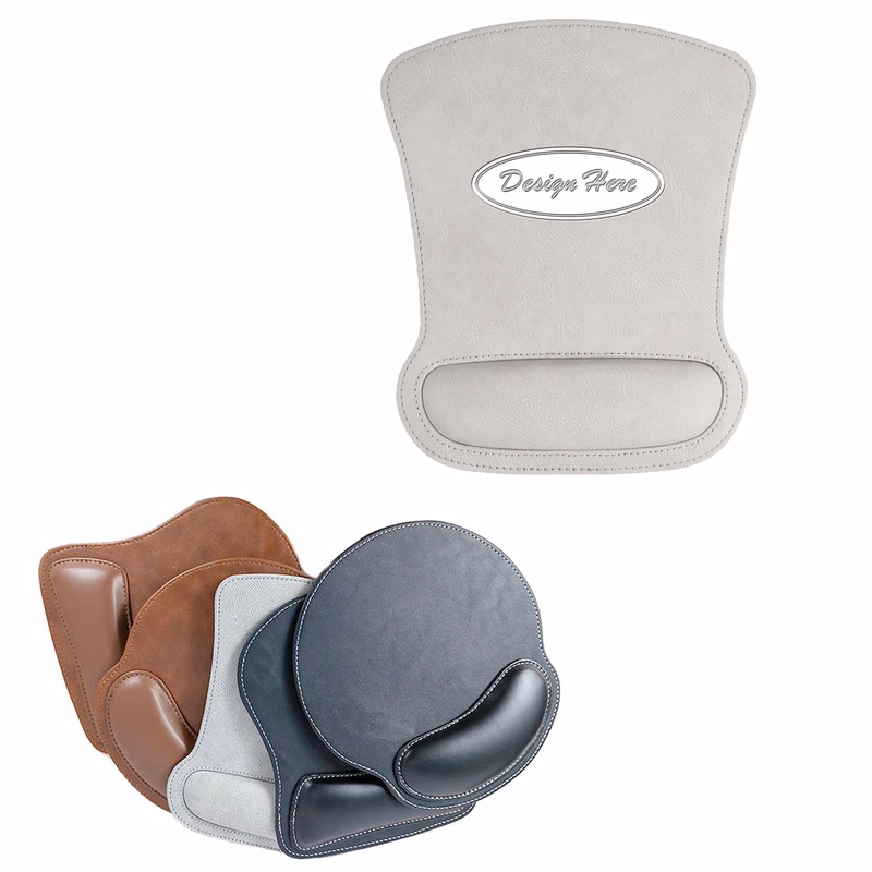 Ergonomic PU Leather Wrist Rest Mouse Pad