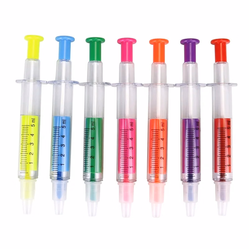 Syringe Ball Pens With Highlighter