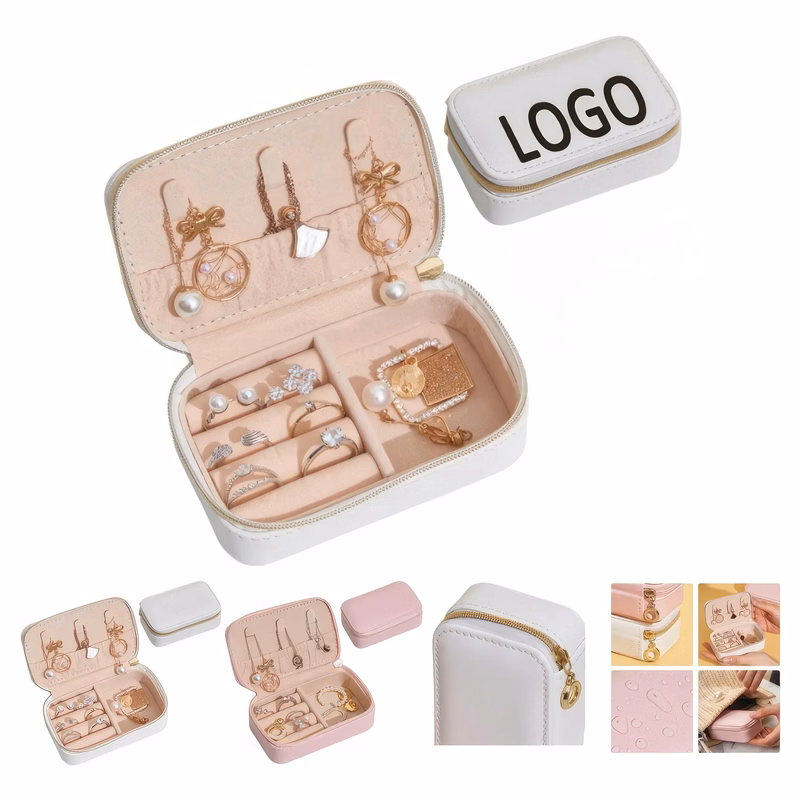 PU Leather Portable Travel Jewelry Organizer Box
