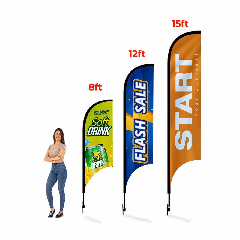 12' Feathered Flag Kit w/ Poles, Ground Stake and Carry Case