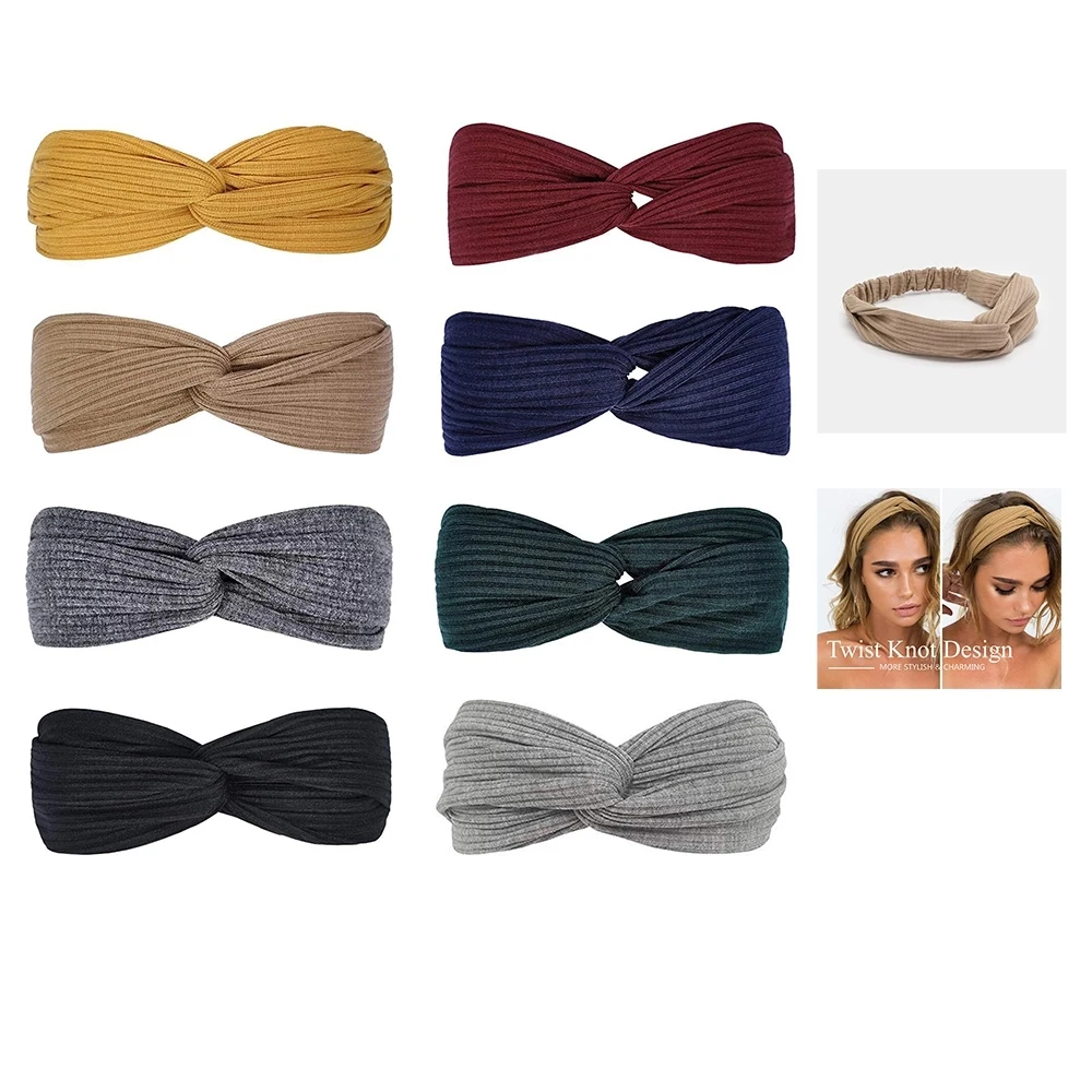 Women Twist Knotted Boho Stretchy Hair Bands 1