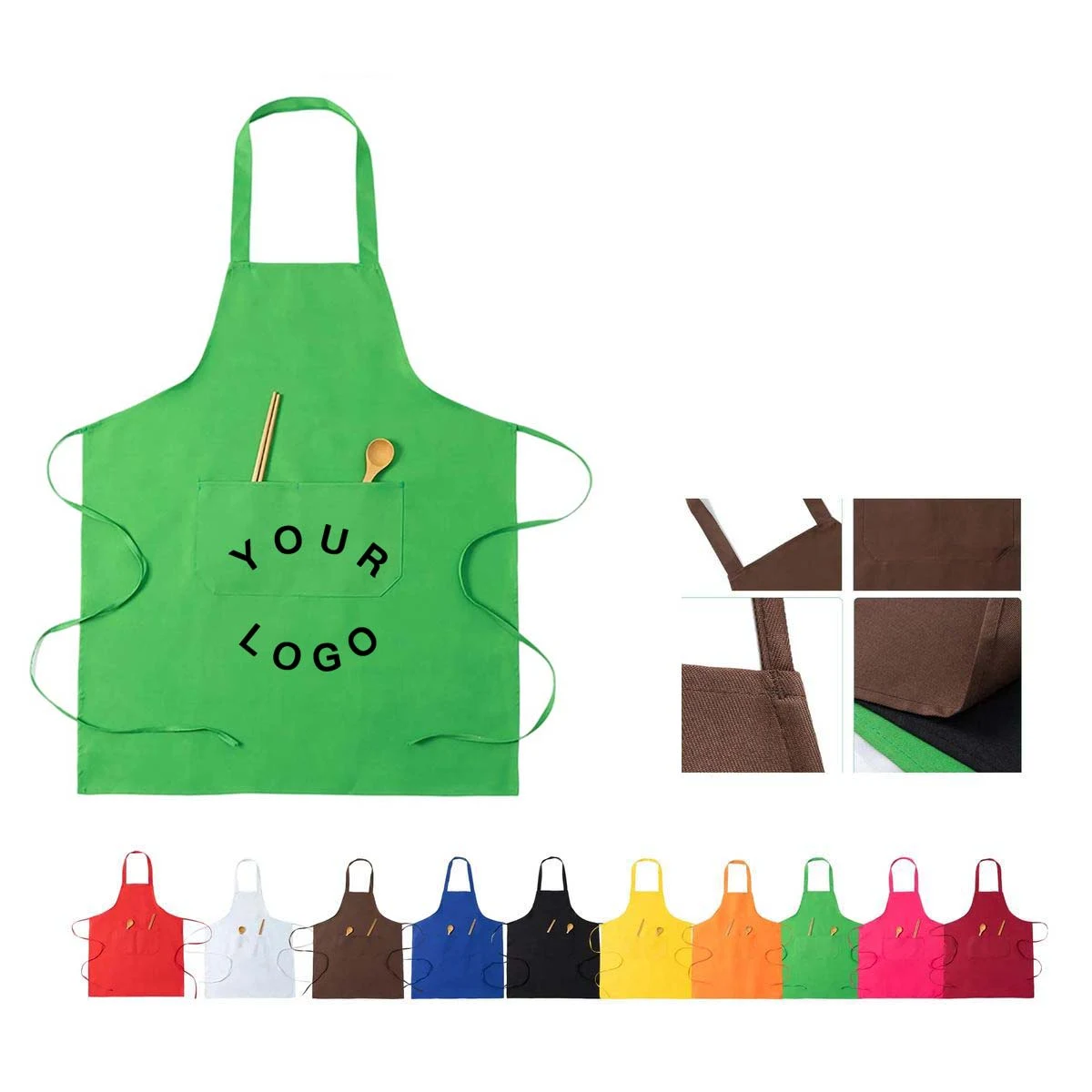 Lightweight Polyester Apron with Utility Pockets 1