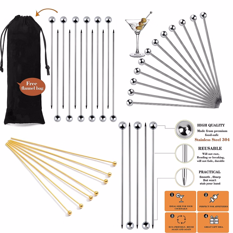Stainless Steel Metal Ring Head Fruit Needle