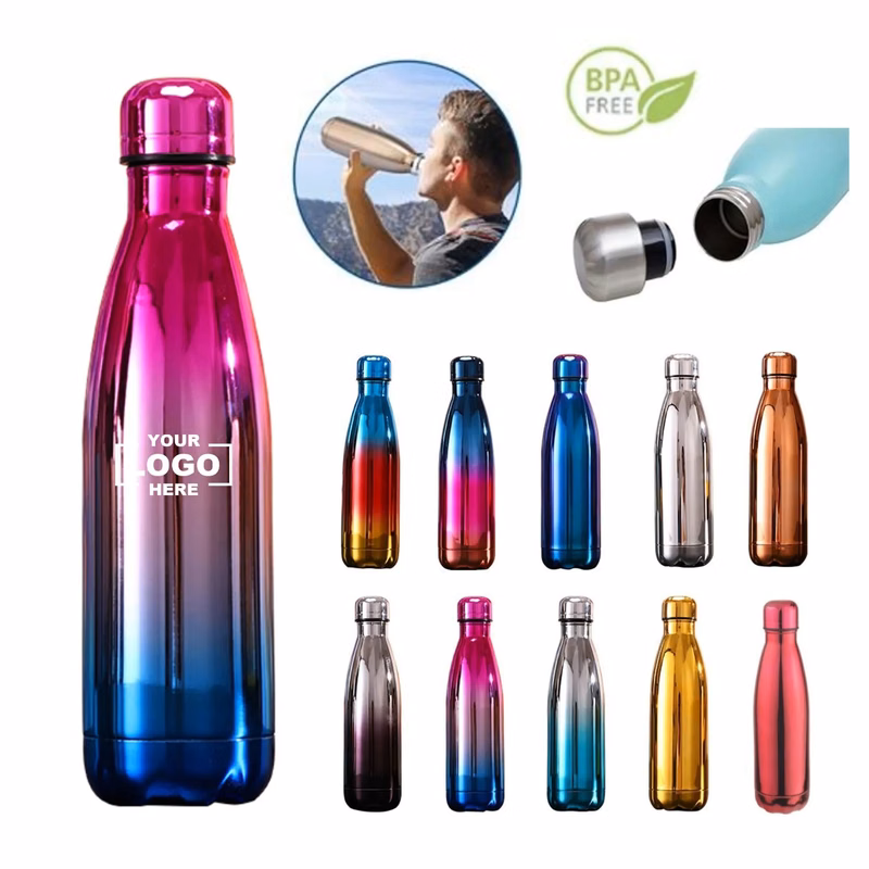 17 oz. BPA Free Vacuum Insulated Cola Shaped Water Bottle