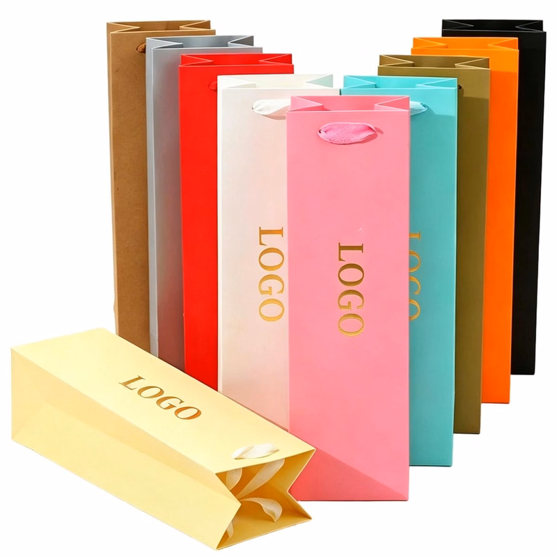 Cardstock Single Wine Gift Bag
