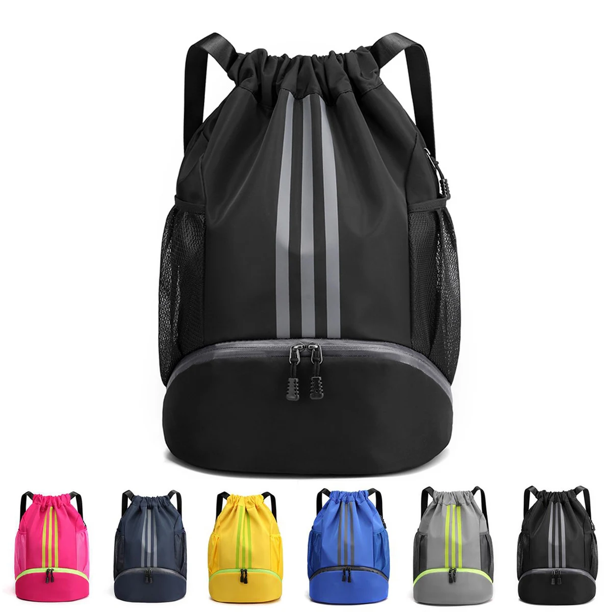 Gym Drawstring Backpack with Shoe Pocket 1