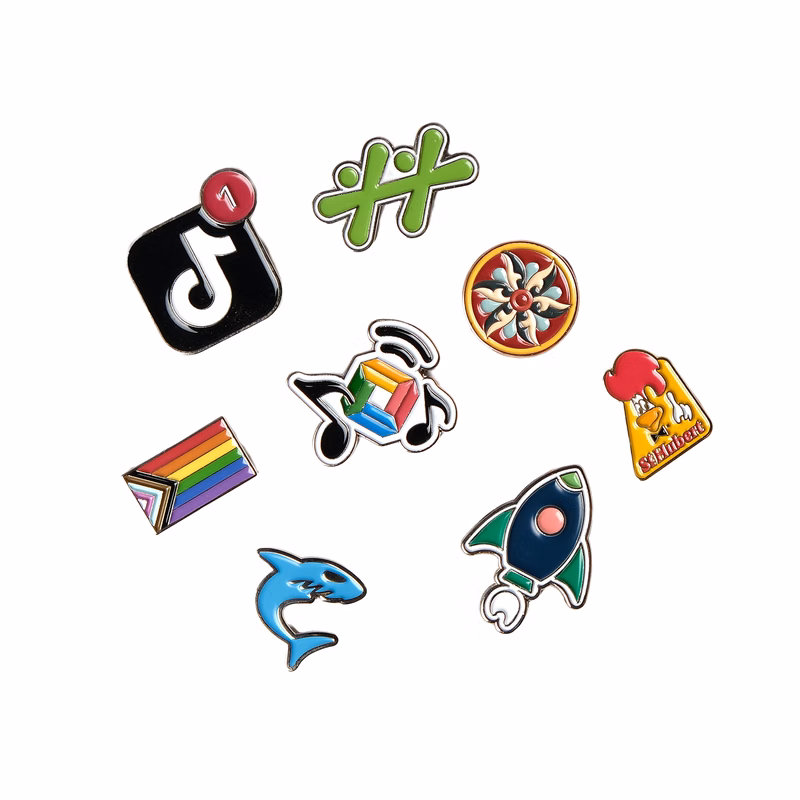 Diestruck Soft Enamel Lapel Pins: 3/4" W x 3/4" H
