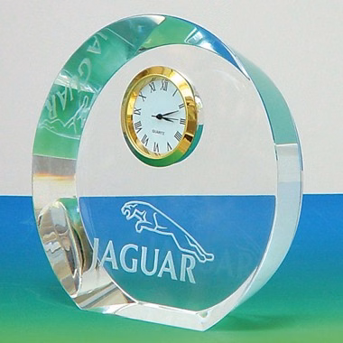 BEVELED CIRCLE CRYSTAL CLOCK