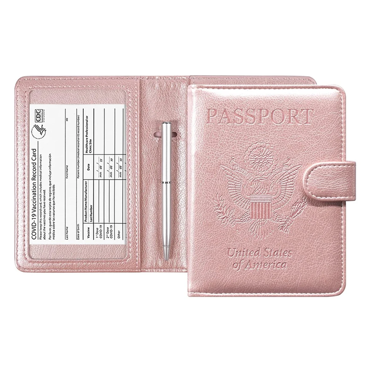 Passport Holder w/RFID Blocking Leather Wallet 1