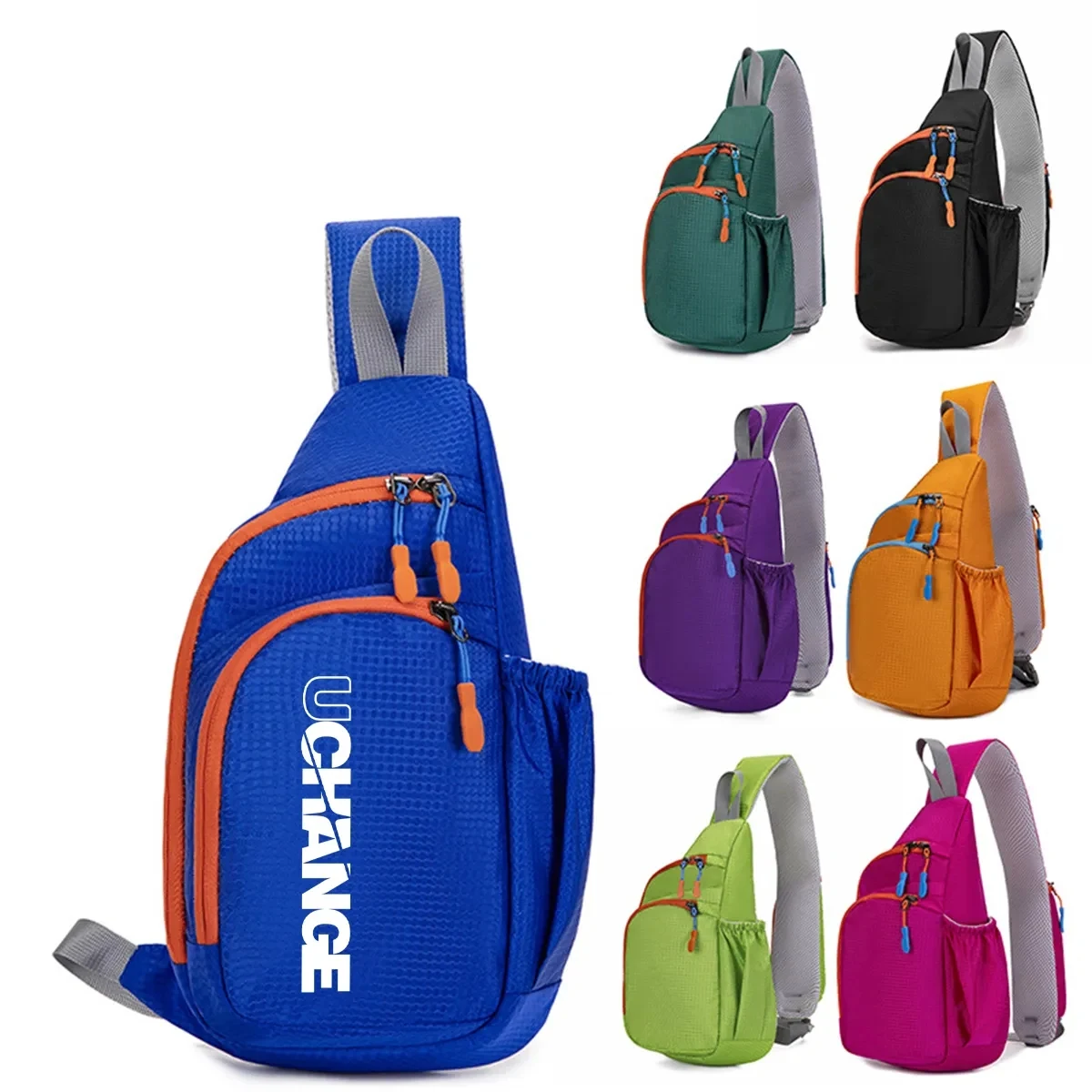 Nylon Sling Crossbody Chest Bag With Zippers & Side Pocket 1