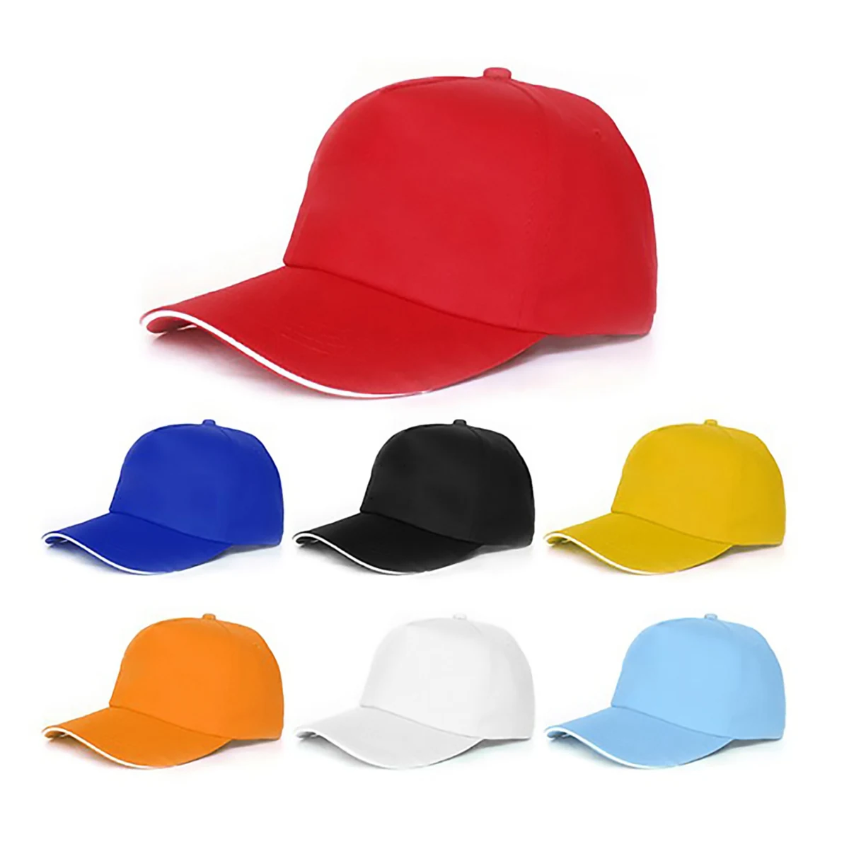 Cotton Sandwich Brim Baseball Cap 1