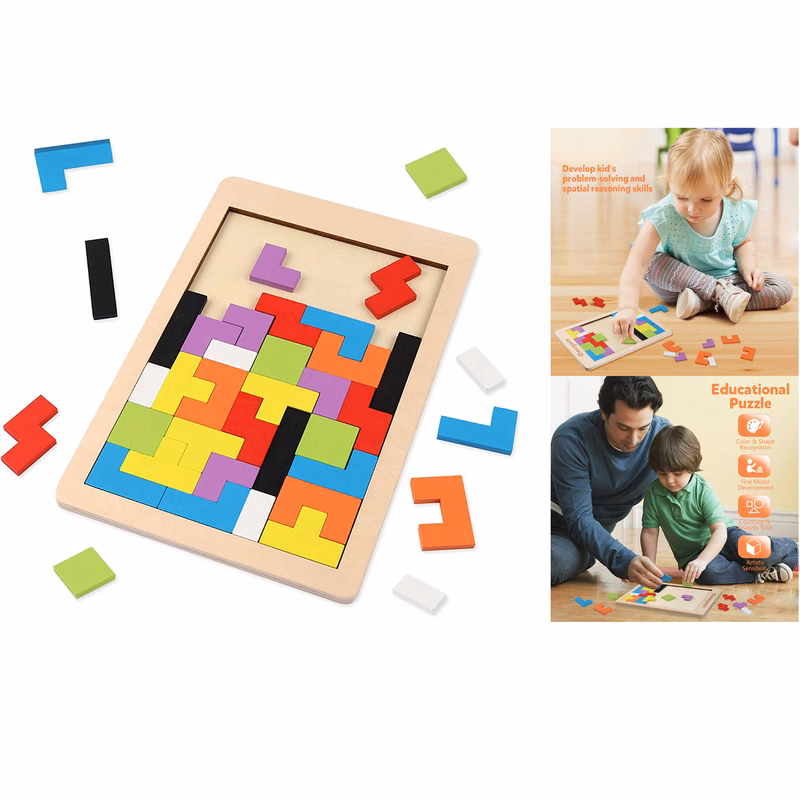 Wooden Blocks Puzzle Brain Teasers Toy