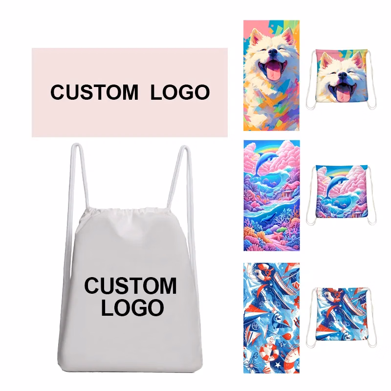 Custom printed 2-in-1 beach towel & bag, quick-drying