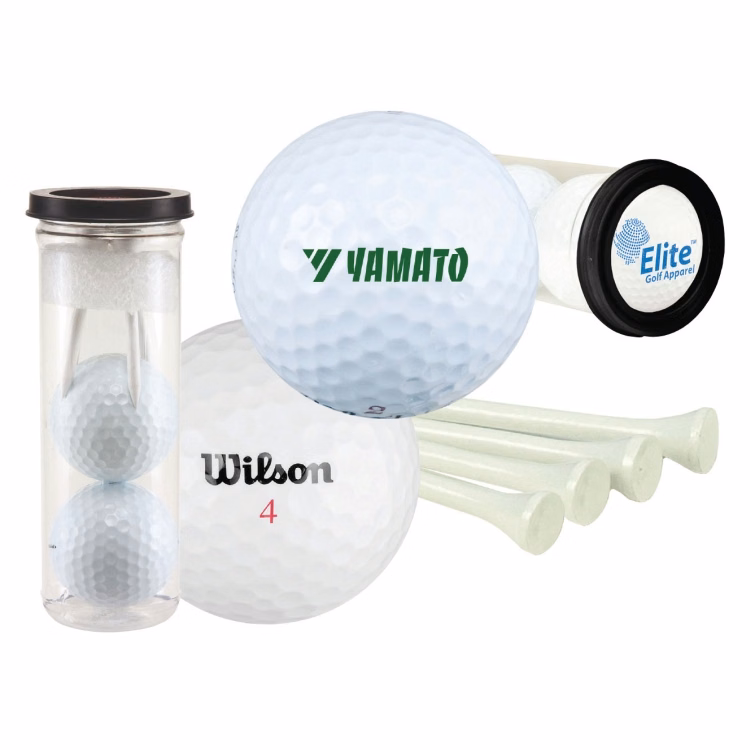 Two Ball Value Golf Gift Tube w/ Domed Imprint
