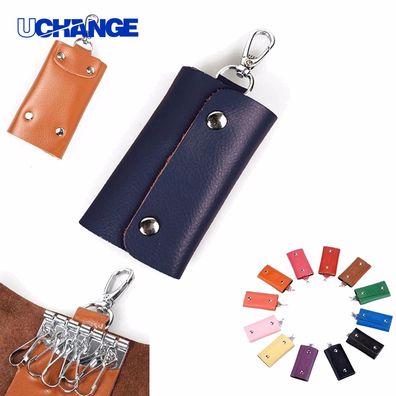 Leather Key Tag Organizer Keychain