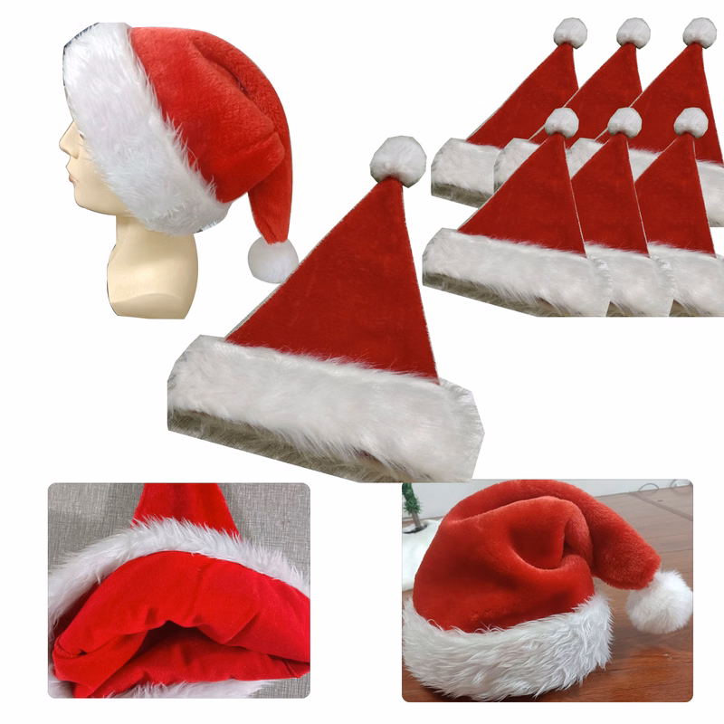 MOQ3000 Adult Size And Children's Size Plush Santa Hat