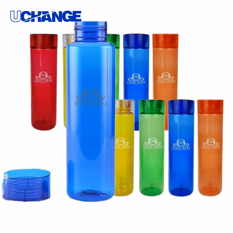 Cylindrical Plastic Water Bottle Container (30 oz)
