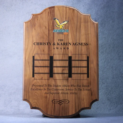 Perpetual Walnut Plaque With Scalloped Edges 1