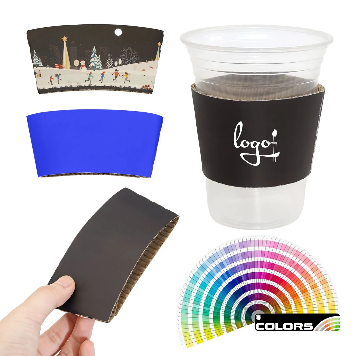 12 oz Disposable Coffee Cups Sleeve 1