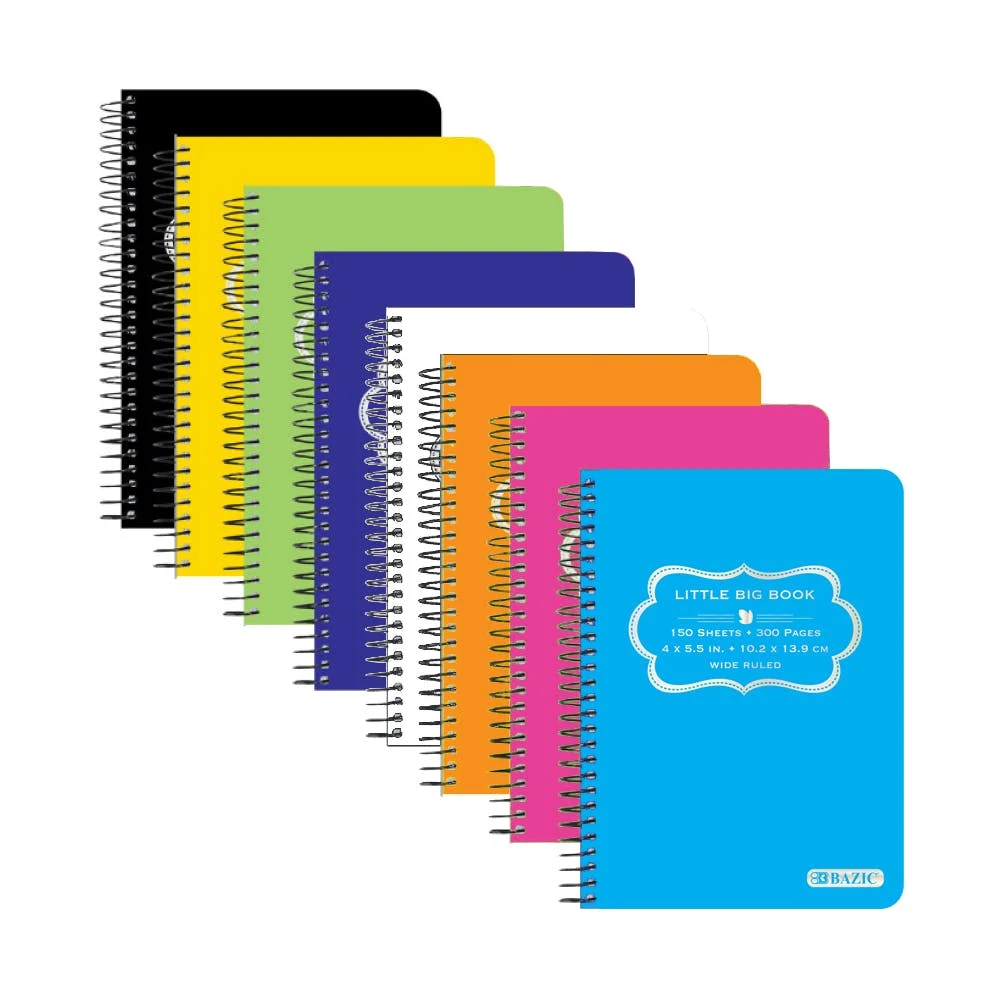 Little Big Book Spiral Notebooks - 150 Wide Ruled Sheets 8 Poly Color Covers 1