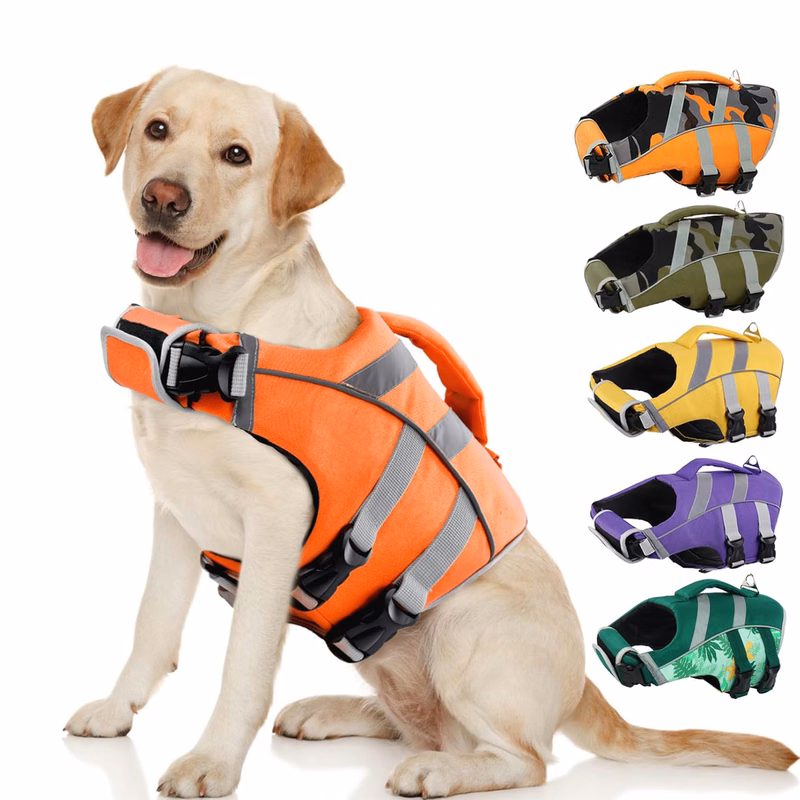 Full Color Imprint Dog Life Jacket with Reflective Stripes