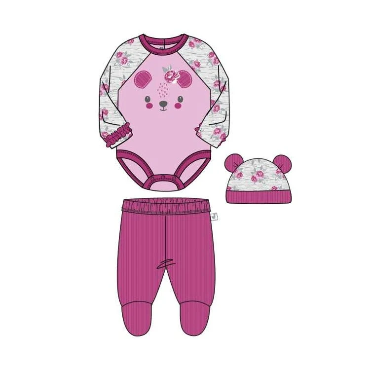 Girls Ribbed Velour Pant Sets Size 0-9 Months 1