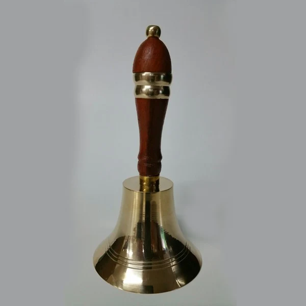 Brass Handle bell w/Brass inlaid wood handle 1