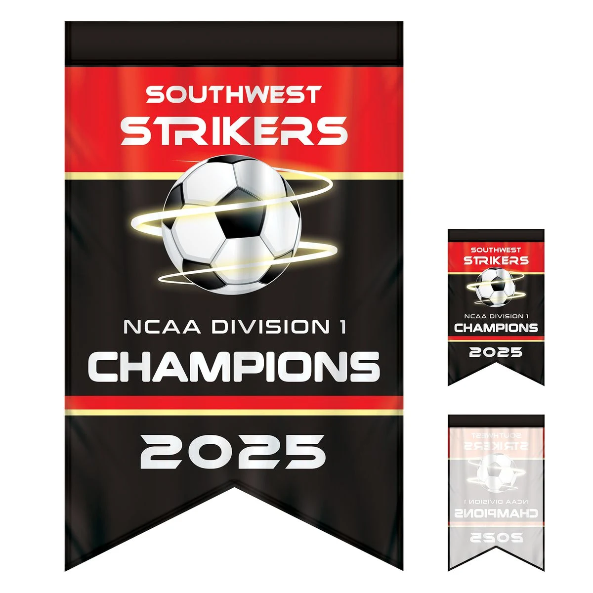 2' x 3' Championship Banner Single Sided Dove Tail Cut 1