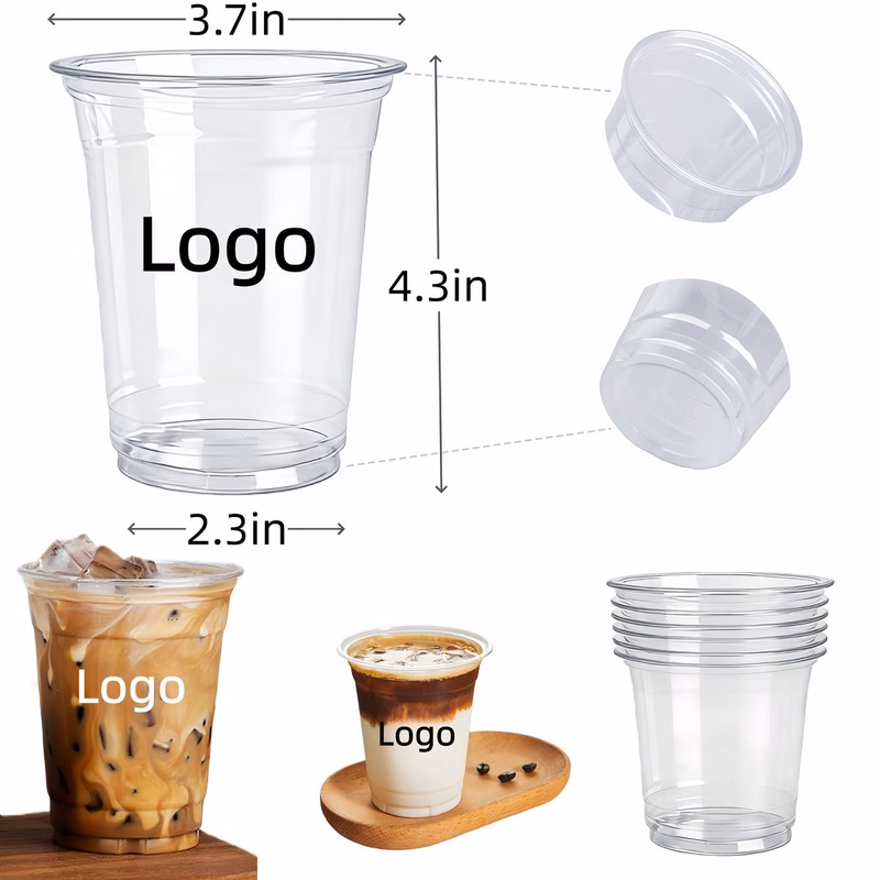 12oz Disposable Customized Clear Plastic Cup