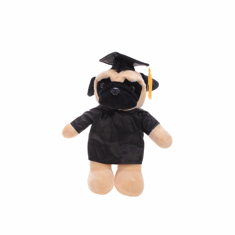 Soft Plush Pug in Graduation Cap & Gown Stuffed Animal