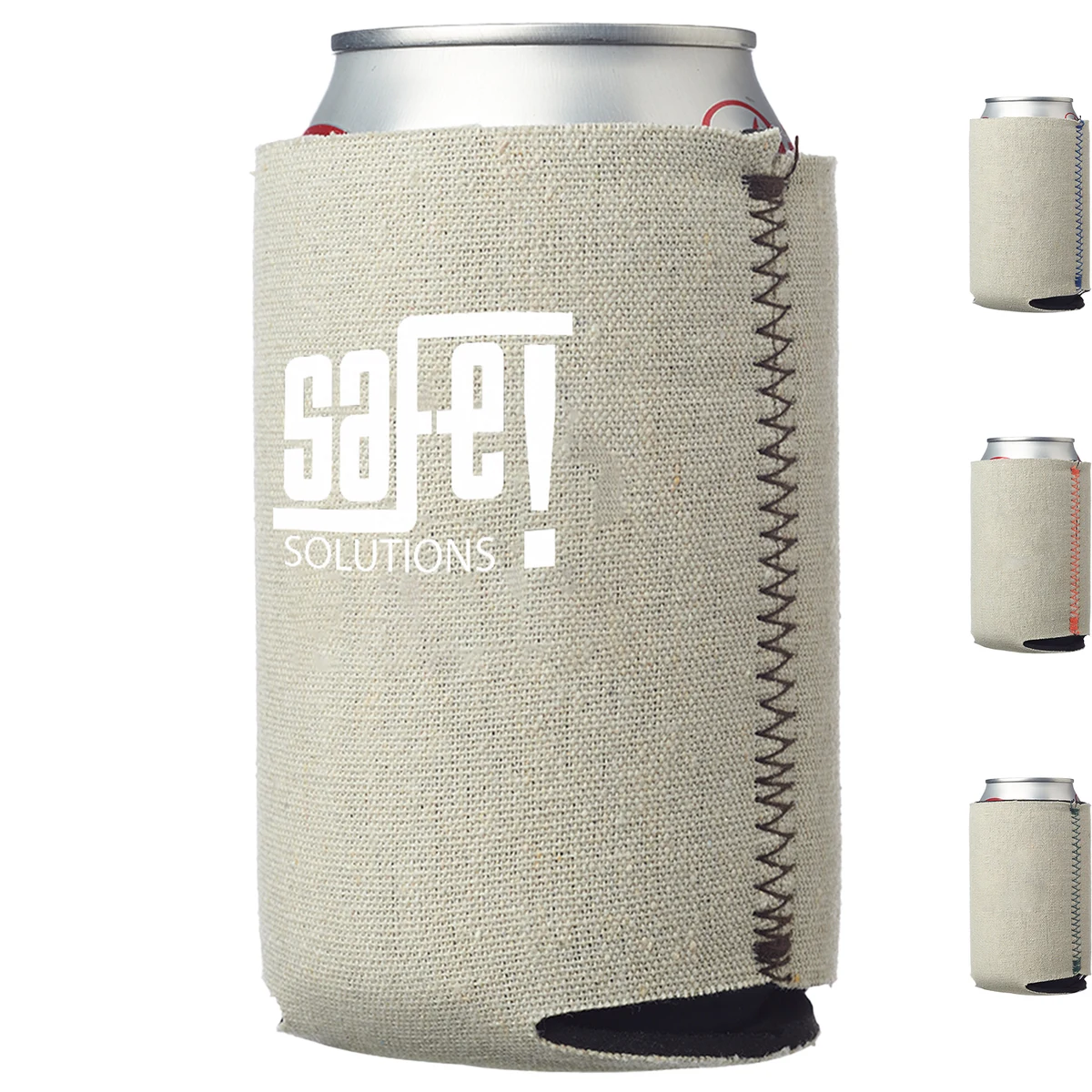 Canvas Foam Collapsible Can Coolers, custom koozie with logo imprint 1