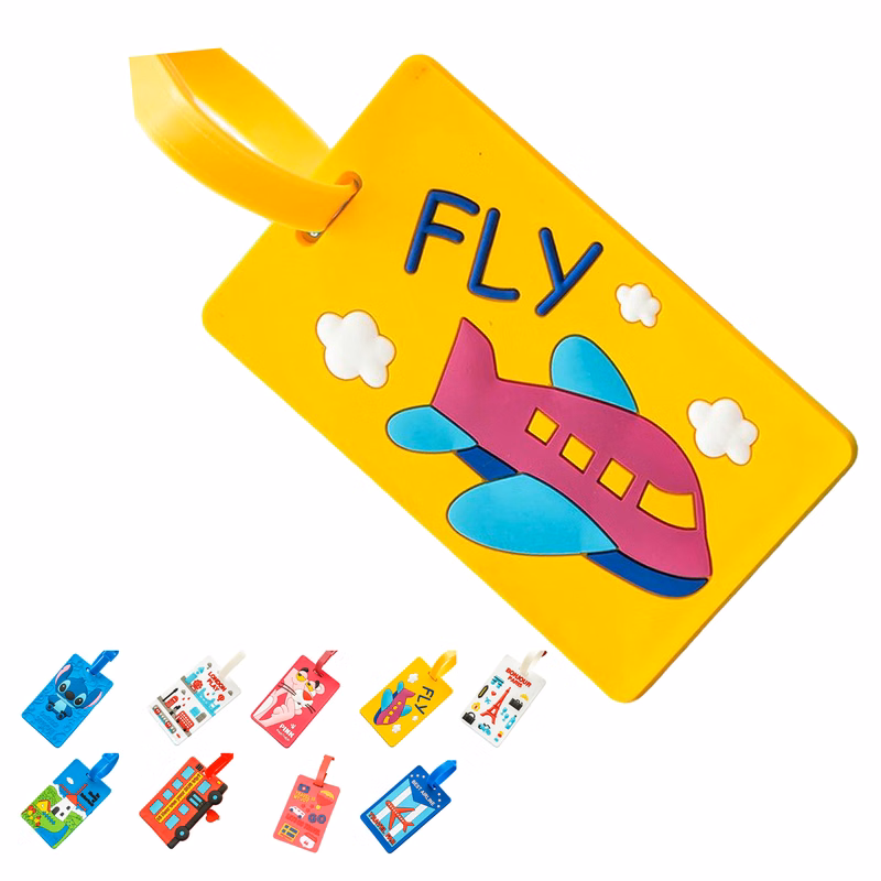 PVC Silicone Luggage Identifier Tag With Info Card