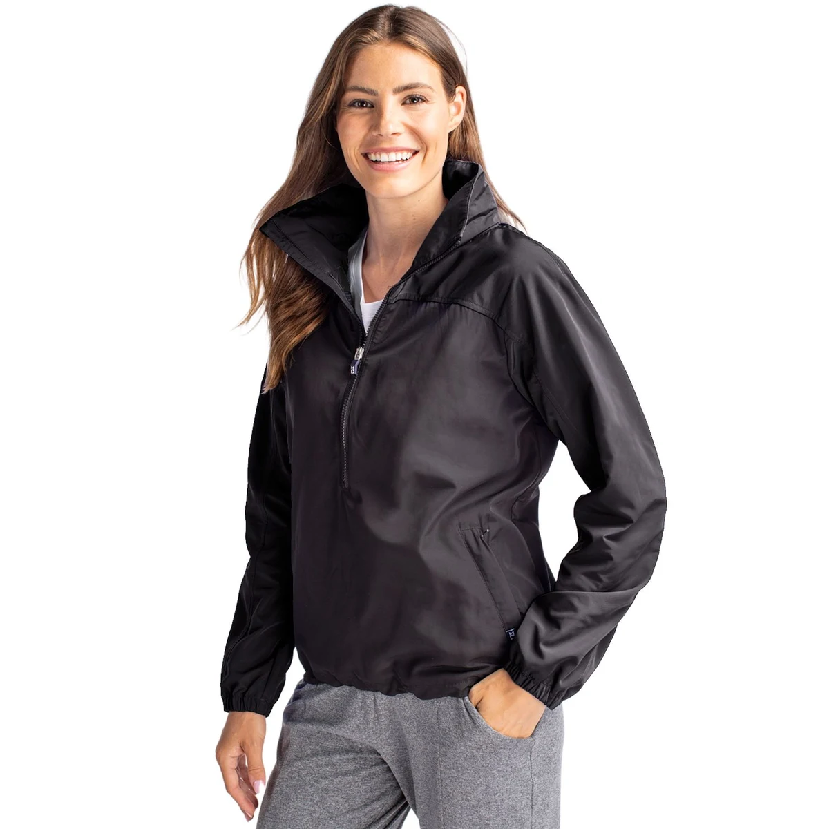 Cutter & Buck Charter Recycled Packable Womens Half Zip Anorak Jacket 1