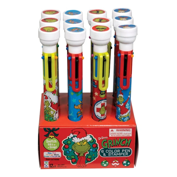 Grinch Pens with Stamper - 6 Ink Colors 1