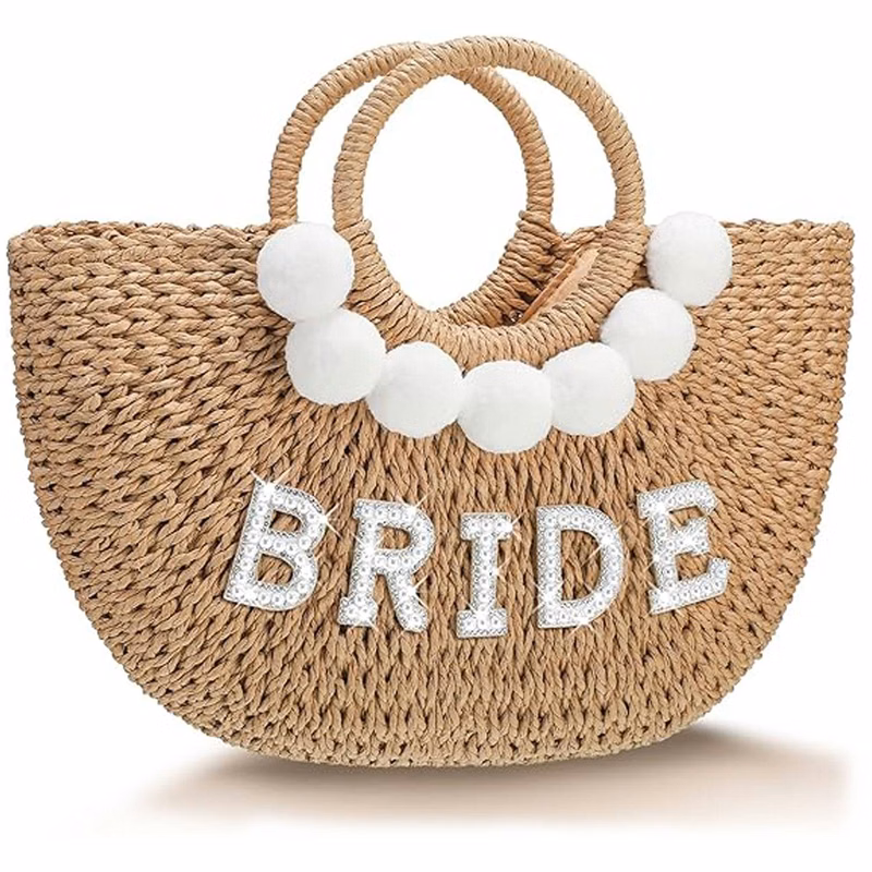 Bride's Flower Girl Woven Tote -Wedding & Bachelorette Party