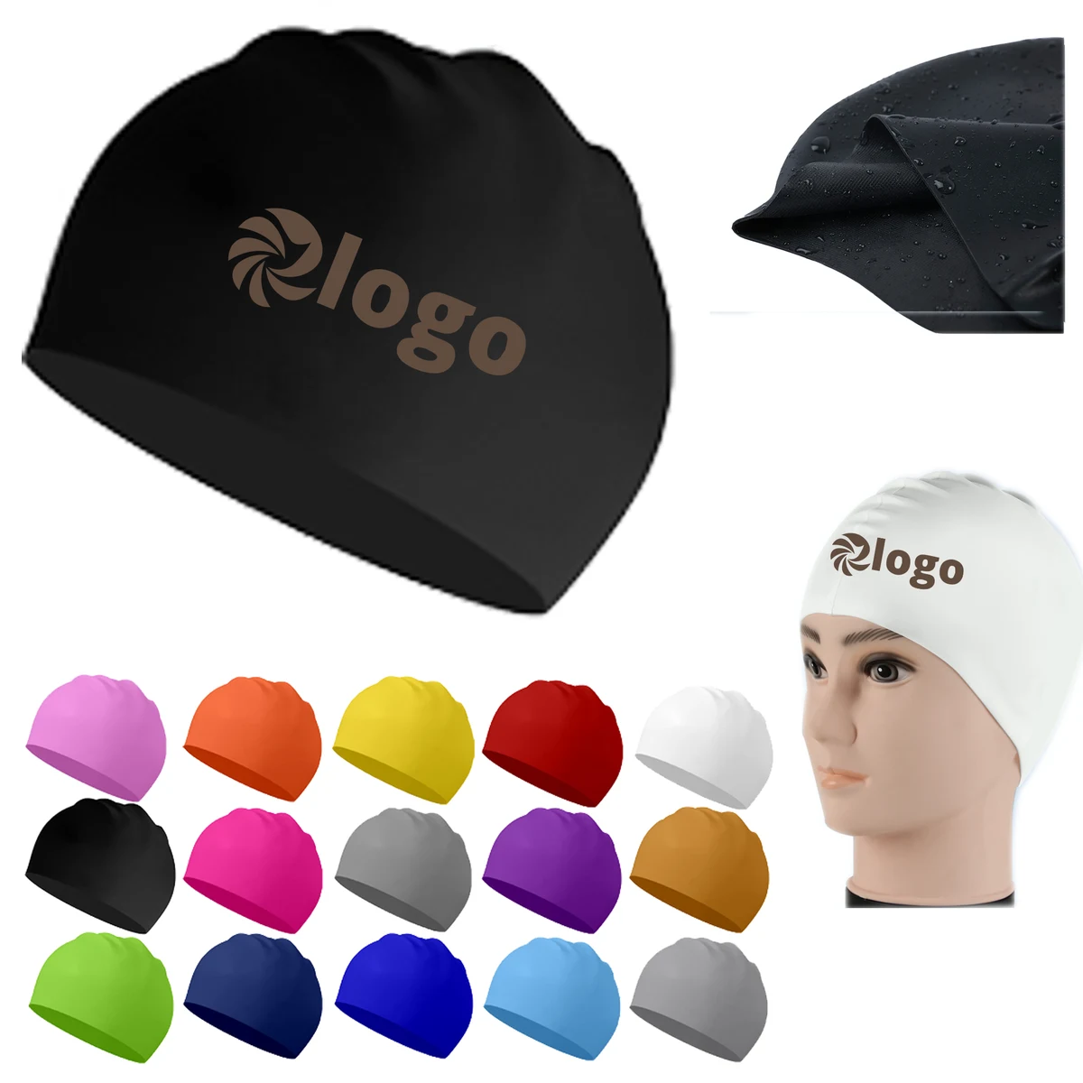 Adult Silicone Waterproof Swimming Cap 1