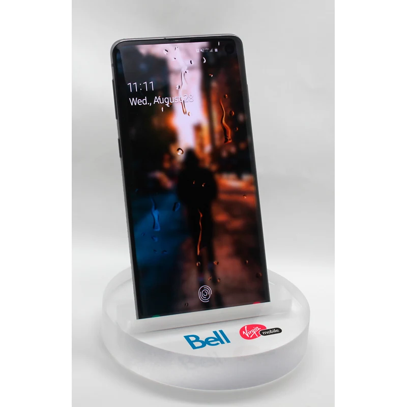 Smartphone Stand Paperweight 3/4" Clear Acrylic Round (4" dia.) Full Colour Digital Imprint 1